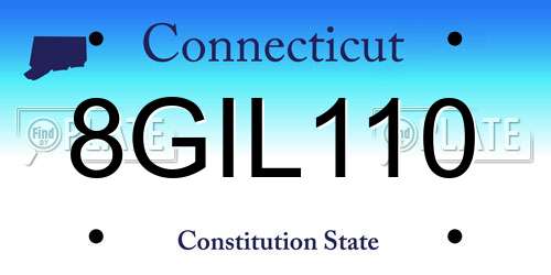 8GIL110 Connecticut License Plate
