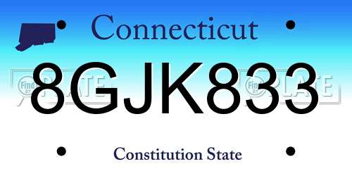 8GJK833 Connecticut License Plate