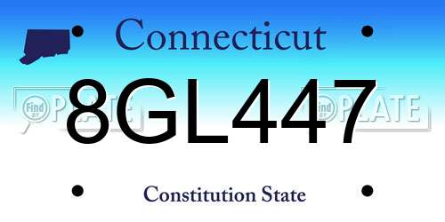 8GL447 Connecticut License Plate