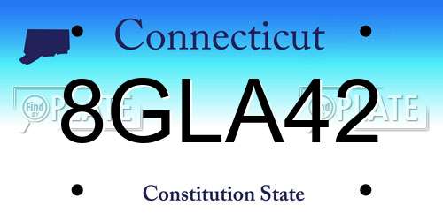 8GLA42 Connecticut License Plate