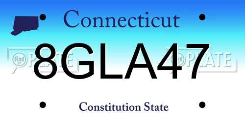 8GLA47 Connecticut License Plate
