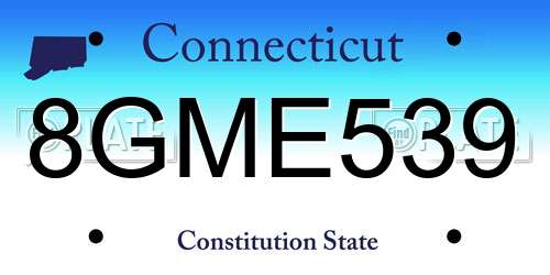 8GME539 Connecticut License Plate