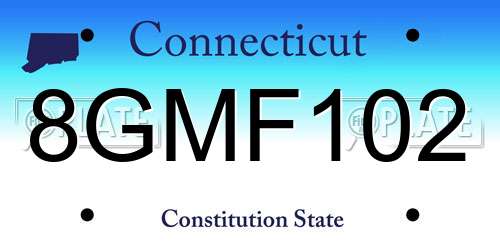 8GMF102 Connecticut License Plate