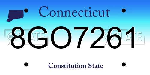 8GO7261 Connecticut License Plate