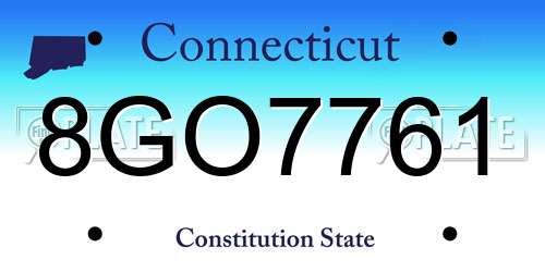 8GO7761 Connecticut License Plate