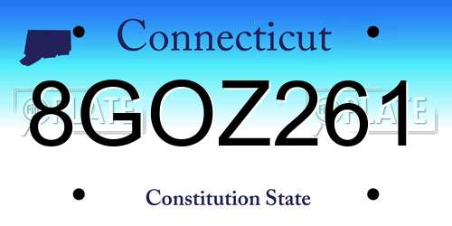 8GOZ261 Connecticut License Plate