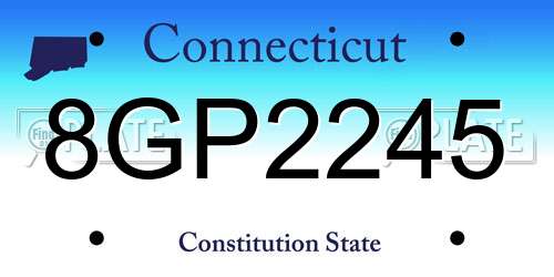 8GP2245 Connecticut License Plate