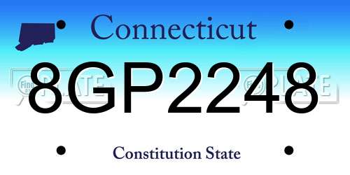 8GP2248 Connecticut License Plate