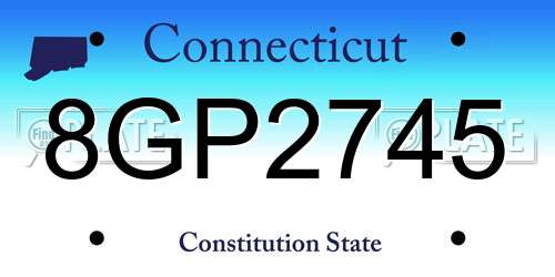 8GP2745 Connecticut License Plate