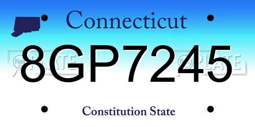 8GP7245 Connecticut License Plate