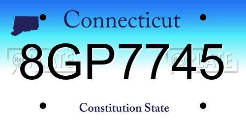 8GP7745 Connecticut License Plate