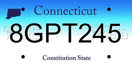 8GPT245 Connecticut License Plate