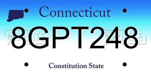 8GPT248 Connecticut License Plate