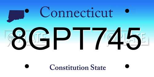 8GPT745 Connecticut License Plate
