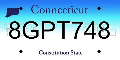 8GPT748 Connecticut License Plate
