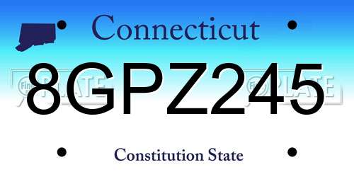 8GPZ245 Connecticut License Plate