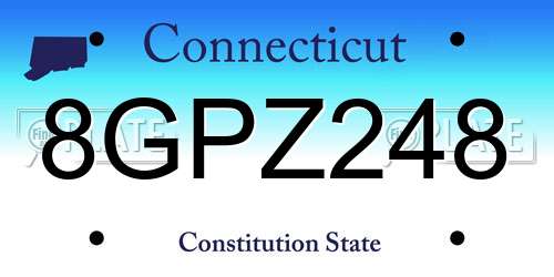 8GPZ248 Connecticut License Plate