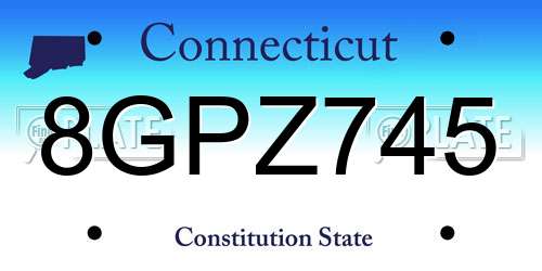 8GPZ745 Connecticut License Plate
