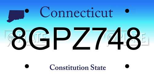 8GPZ748 Connecticut License Plate