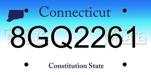 8GQ2261 Connecticut License Plate