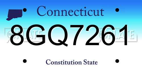 8GQ7261 Connecticut License Plate