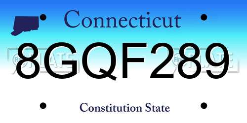 8GQF289 Connecticut License Plate