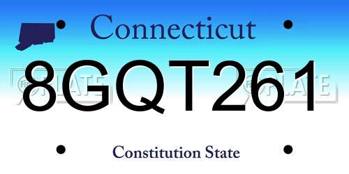 8GQT261 Connecticut License Plate