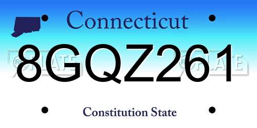 8GQZ261 Connecticut License Plate