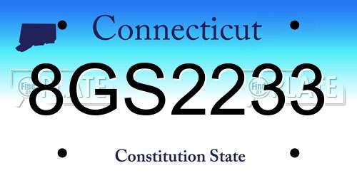 8GS2233 Connecticut License Plate
