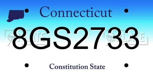 8GS2733 Connecticut License Plate