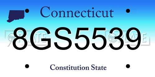 8GS5539 Connecticut License Plate
