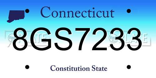 8GS7233 Connecticut License Plate