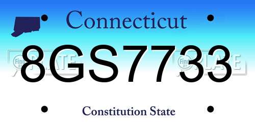 8GS7733 Connecticut License Plate