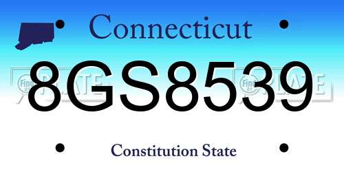 8GS8539 Connecticut License Plate