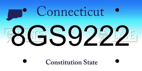 8GS9222 Connecticut License Plate