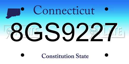 8GS9227 Connecticut License Plate
