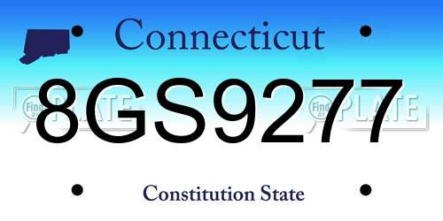8GS9277 Connecticut License Plate