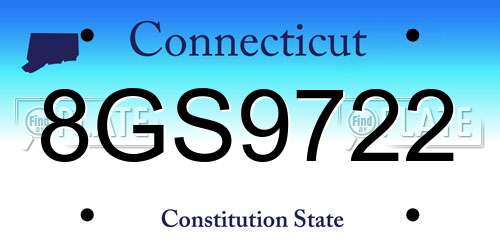 8GS9722 Connecticut License Plate