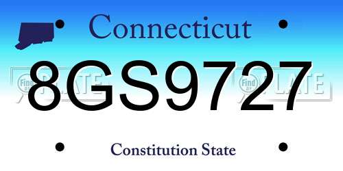 8GS9727 Connecticut License Plate