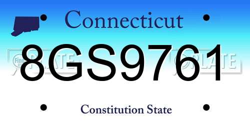 8GS9761 Connecticut License Plate