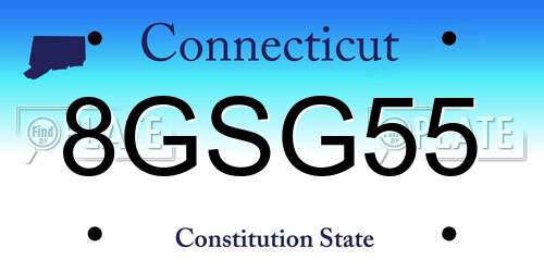 8GSG55 Connecticut License Plate