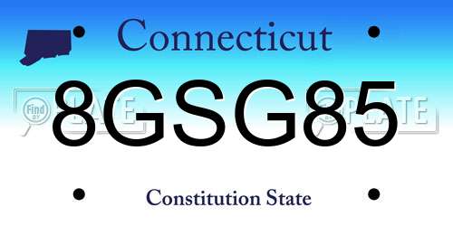 8GSG85 Connecticut License Plate