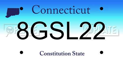 8GSL22 Connecticut License Plate