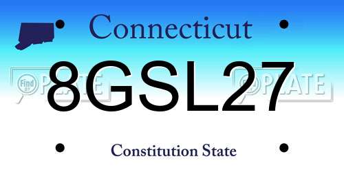8GSL27 Connecticut License Plate
