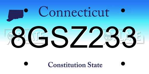 8GSZ233 Connecticut License Plate