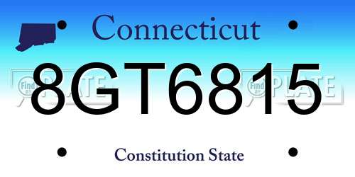 8GT6815 Connecticut License Plate