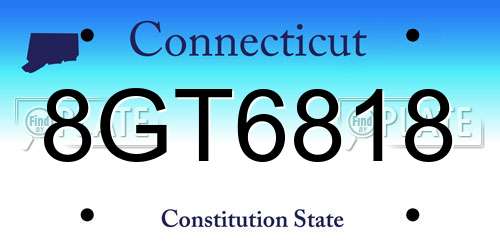 8GT6818 Connecticut License Plate