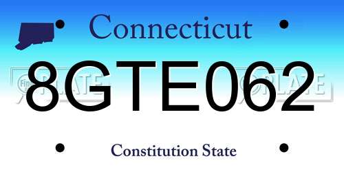 8GTE062 Connecticut License Plate