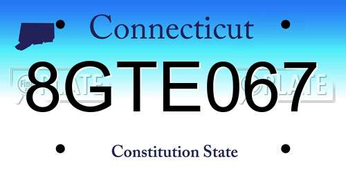 8GTE067 Connecticut License Plate