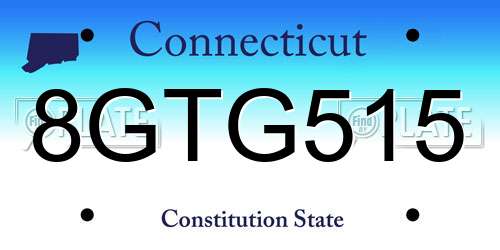 8GTG515 Connecticut License Plate